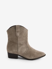 Natural - JD Williams Classic Suede Western Ankle Boots In Extra Wide Fit - Image 5 of 5