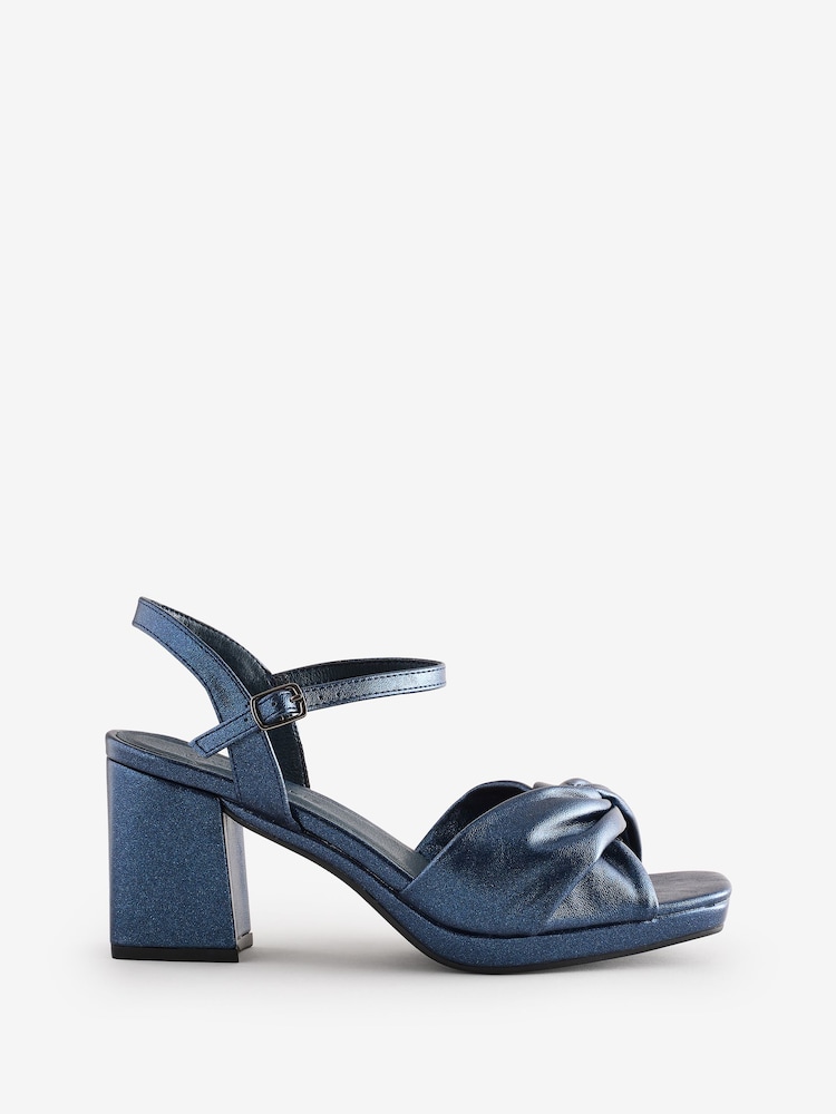 JD Williams Blue Strappy Platform Sandals in Extra Wide Fit - Image 5 of 5
