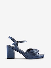 JD Williams Blue Strappy Platform Sandals In Wide Fit - Image 5 of 5