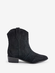 Cizme de gleznă clasice western din piele întoarsă JD Williams cu Wide Fit - Image 5 of 5