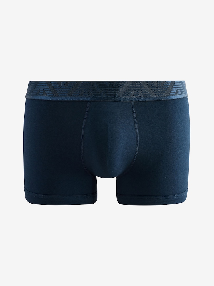 Emporio Armani EA7 Blue Tonal Logo Band Boxers 3 Pack - Image 2 of 5