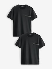 Emporio Armani EA7 Bodywear Black T-Shirts 2 Pack - Image 1 of 3