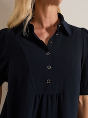 Phase Eight Blue Claudia Button Swing Mini Dress - Image 4 of 6
