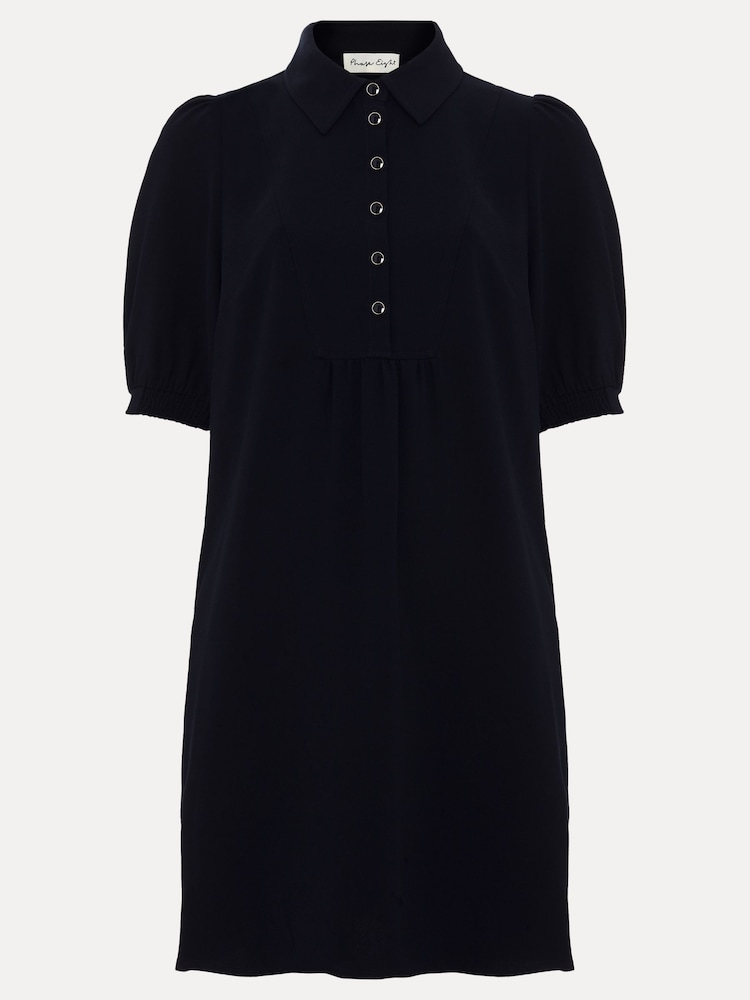 Phase Eight Blue Claudia Button Swing Mini Dress - Image 6 of 6