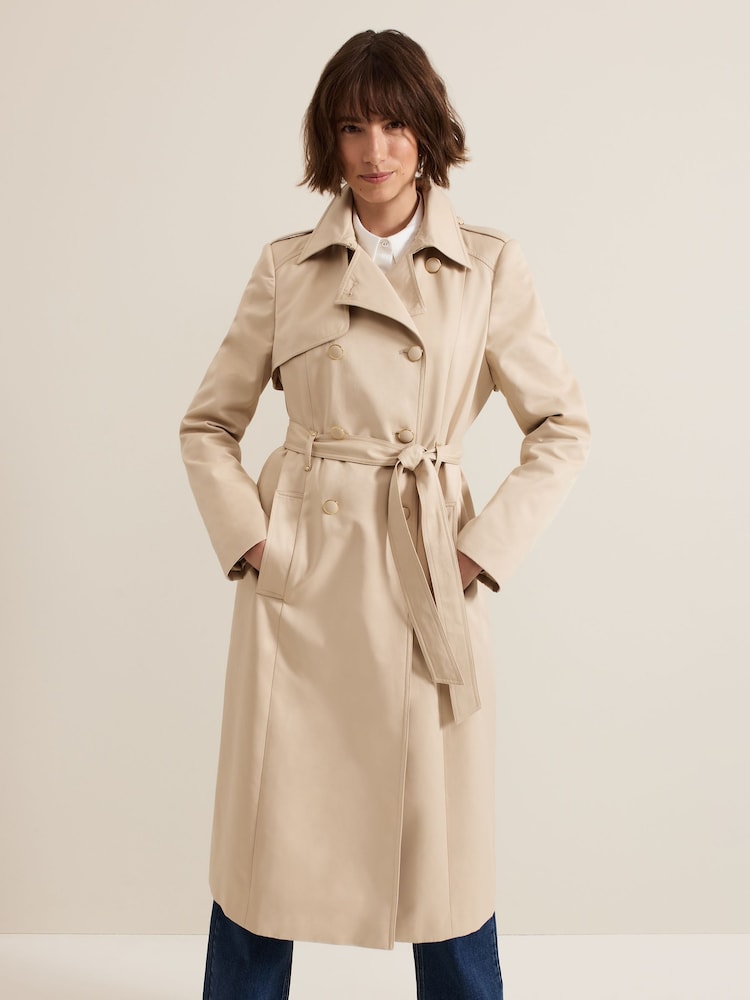Phase Eight Natural Cheryl Camel Long Fitted Trench Coat - Image 1 of 7