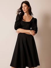 Mint Velvet Black 100% Cotton Midi Dress - Image 1 of 4