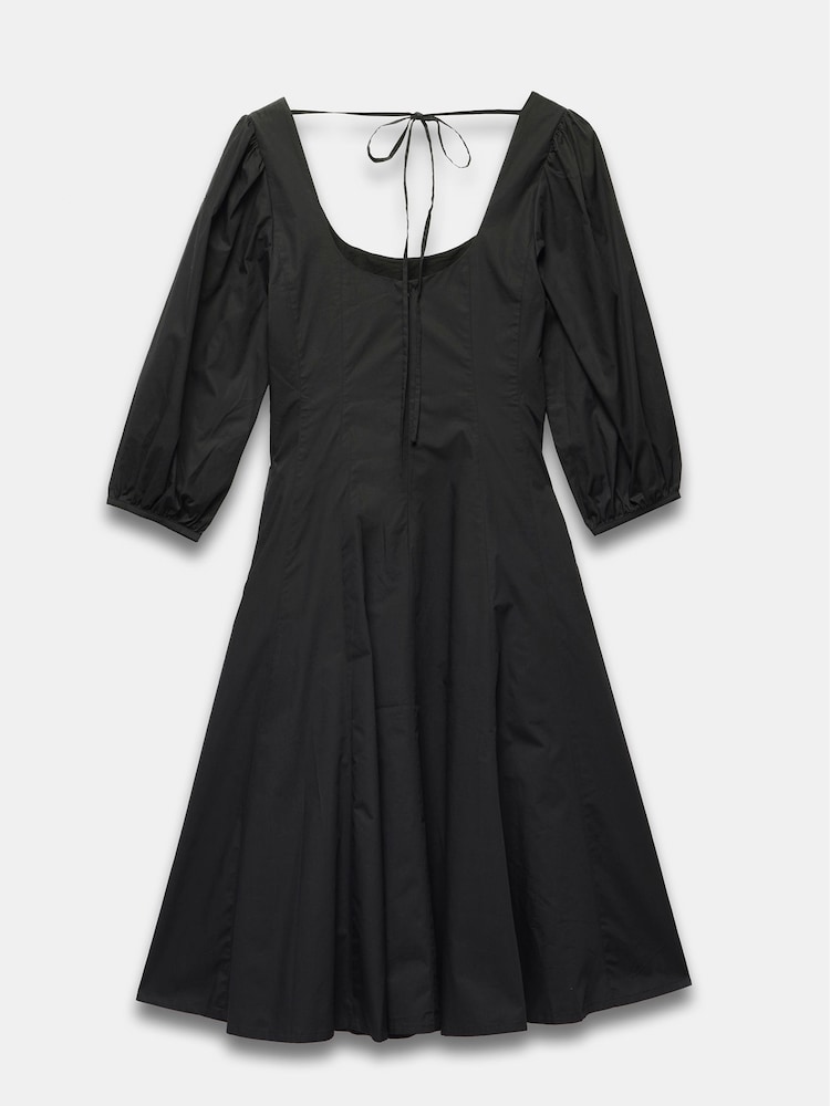 Mint Velvet Black 100% Cotton Midi Dress - Image 4 of 4