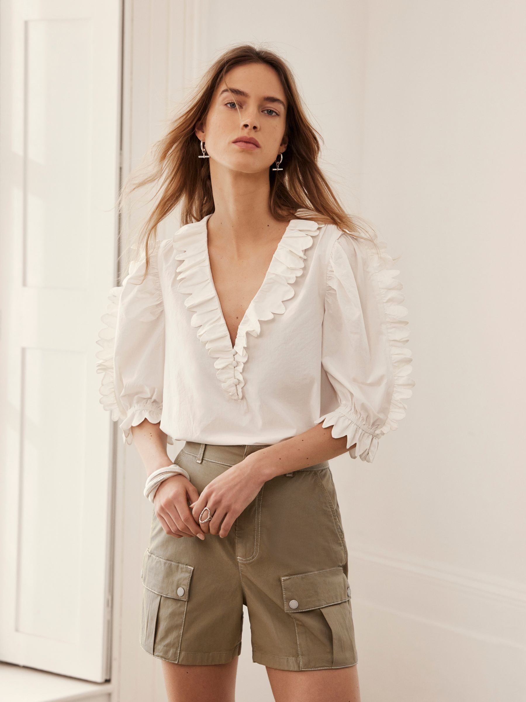 mint velvet white blouse