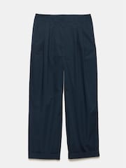 Mint Velvet Blue 100% Cotton Tapered Trousers - Image 3 of 4