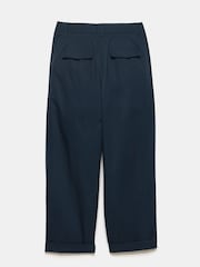 Mint Velvet Blue 100% Cotton Tapered Trousers - Image 4 of 4