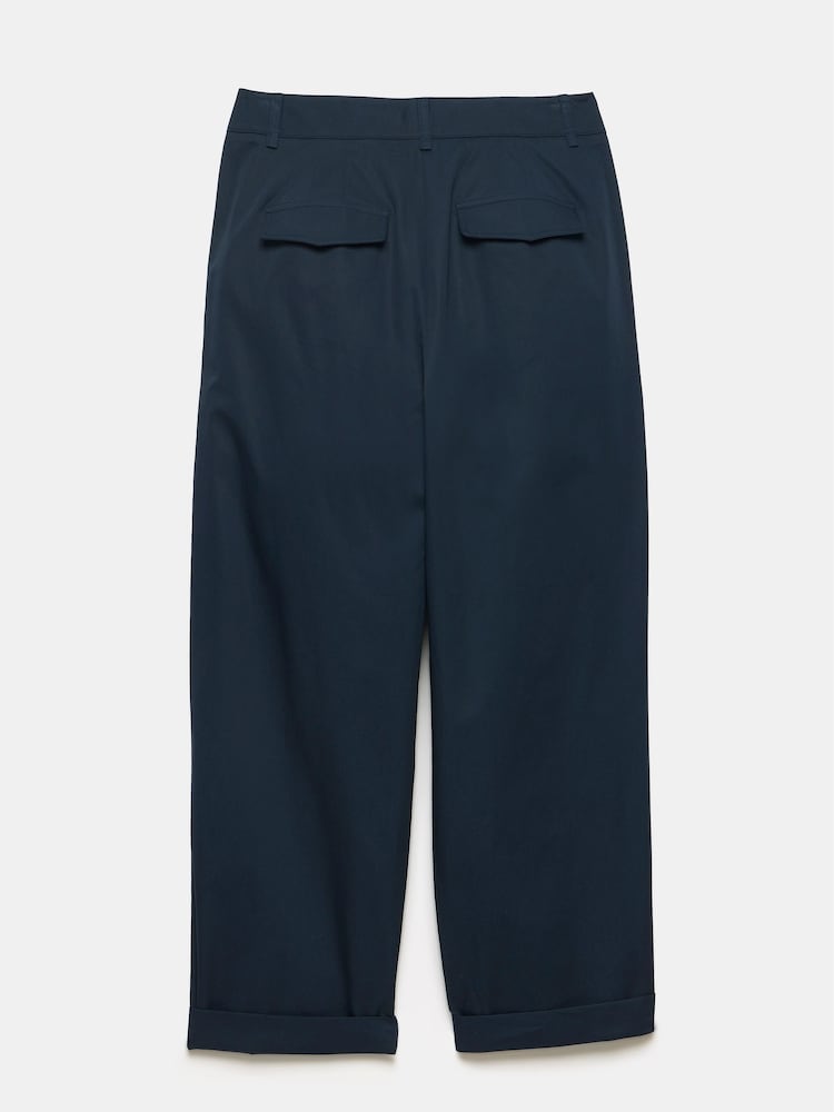 Mint Velvet Blue 100% Cotton Tapered Trousers - Image 4 of 4