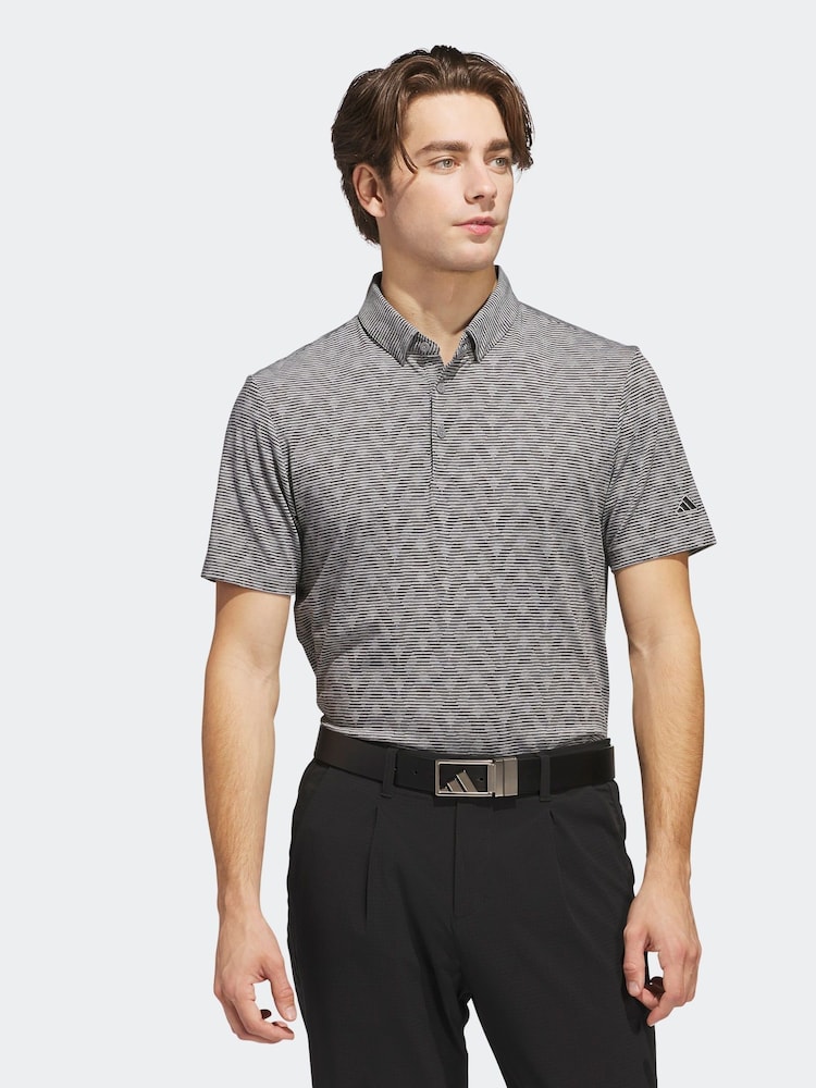 adidas Golf Go-To Printed Stripe Polo Shirt - Image 1 of 7