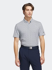 adidas Golf Go-To Printed Stripe Polo Shirt - Image 1 of 6