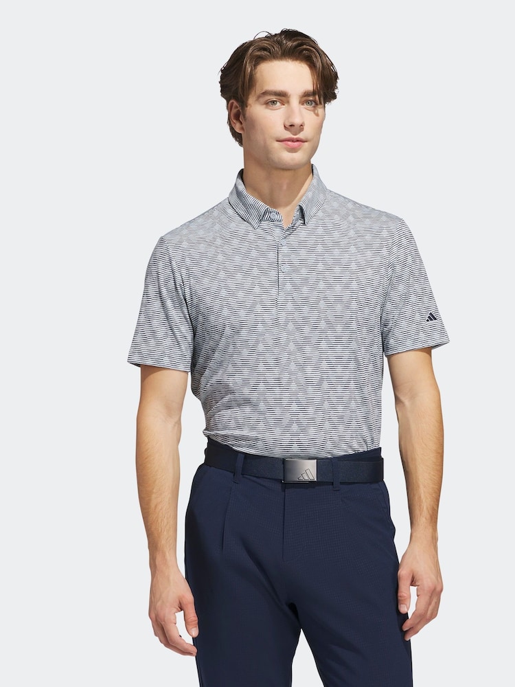 adidas Golf Go-To Printed Stripe Polo Shirt - Image 1 of 6