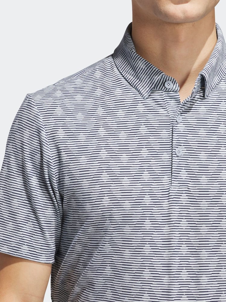 adidas Golf Go-To Printed Stripe Polo Shirt - Image 5 of 6