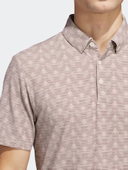 وردي - adidas Golf Go-To Printed Stripe Polo Shirt - صورة 6 من 7