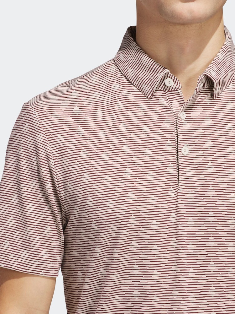 adidas Golf Go-To Printed Stripe Polo Shirt - Image 6 of 7
