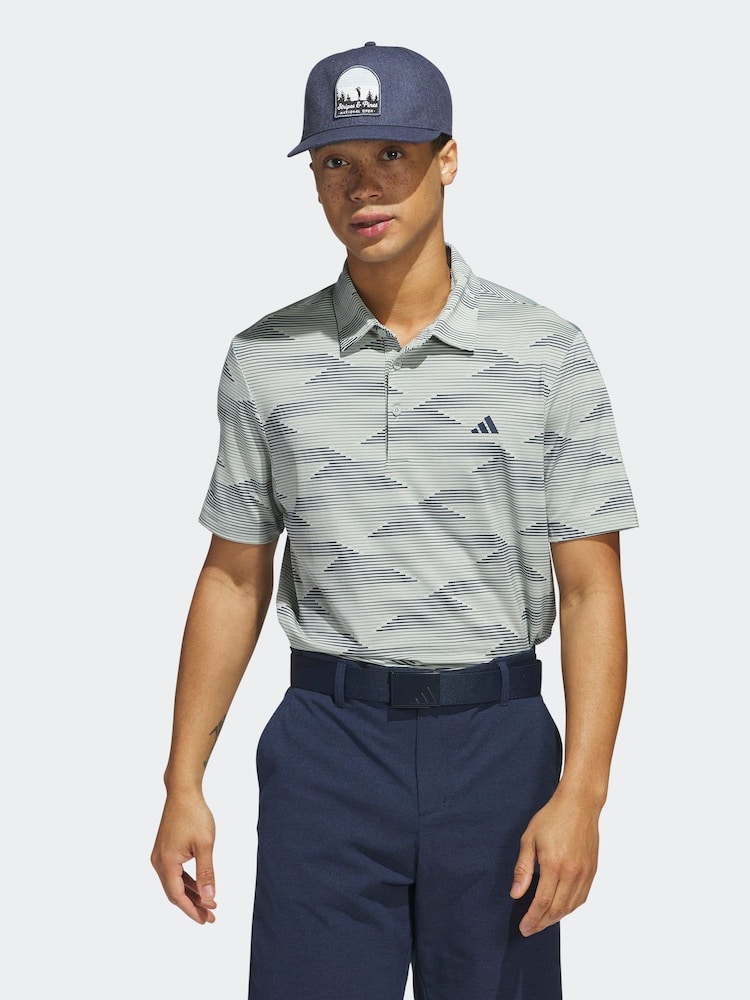 Серый - adidas Golf Ultimate 365 Speed Stripe Polo Shirt - Изображение 7 из 7