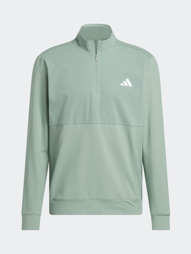 adidas Golf Sage Green 365 Tour Quarter Zip Sweatshirt - Image 6 of 6 adidas Golf Sage Green 365 Tour Quarter Zip Sweatshirt - Image 6 of 6