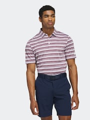 أحمر توتي - قميص بولو خطوط لونين من Adidas Golf - صورة 1 من 7
