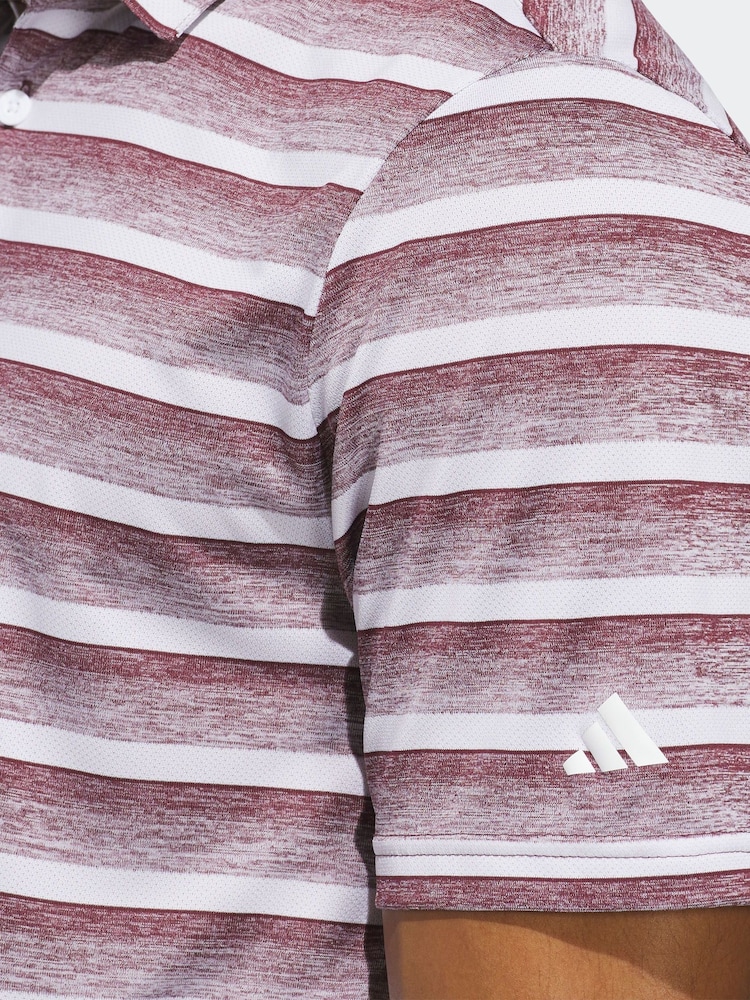 adidas Golf Two Colour Striped Polo Shirt - Image 4 of 7
