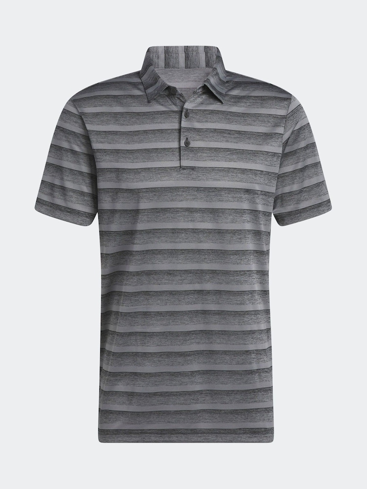 أسود/رمادي - قميص بولو خطوط لونين من Adidas Golf - صورة 1 من 1