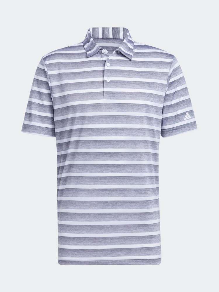 رمادي/أبيض - قميص بولو خطوط لونين من Adidas Golf - صورة 1 من 1