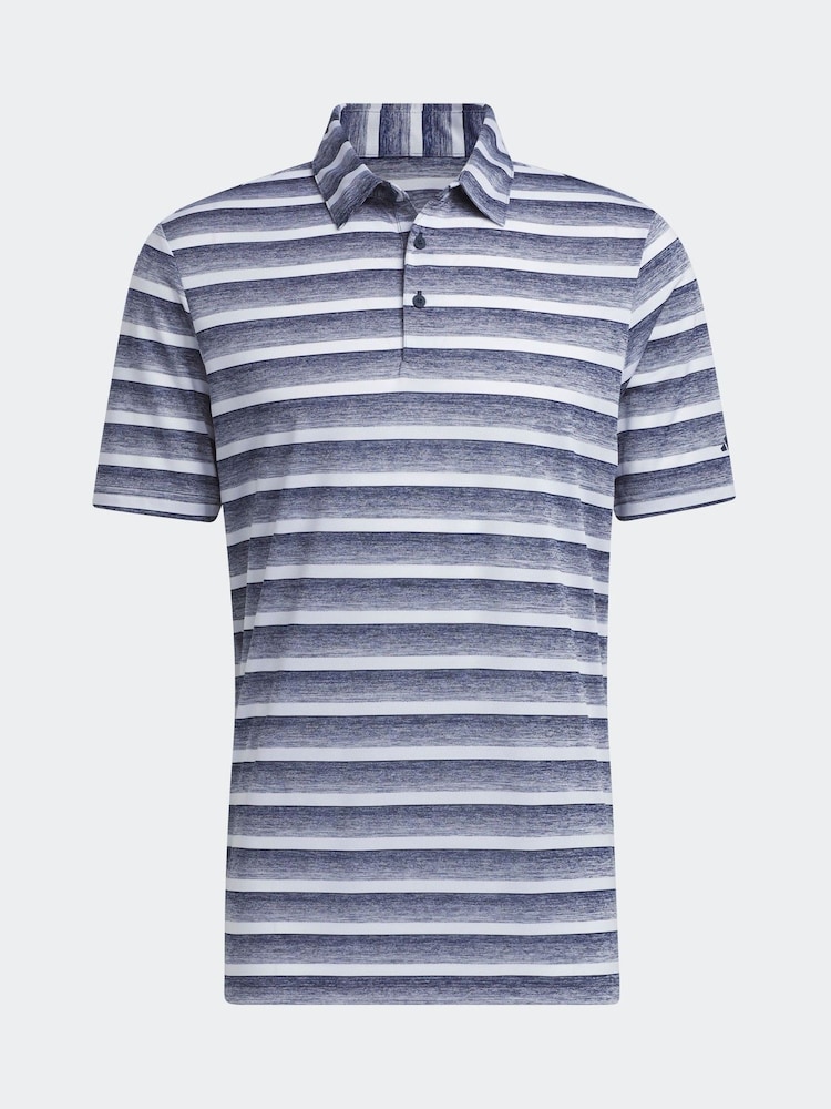 أزرق داكن/أبيض - قميص بولو خطوط لونين من Adidas Golf - صورة 5 من 5