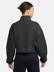 Schwarz - Nike Sportswear Phoenix Fleece Cropped Sweatshirt mit Viertelreißverschluss - Bild 2 von 3