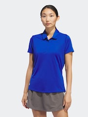 adidas Golf Womens Blue Solid Performance Short Sleeve Polo Shirt - Image 1 of 7