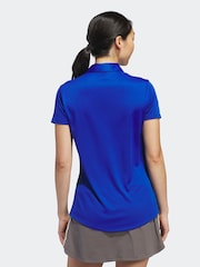 adidas Golf Womens Blue Solid Performance Short Sleeve Polo Shirt - Image 2 of 7