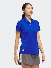 adidas Golf Womens Blue Solid Performance Short Sleeve Polo Shirt - Image 4 of 7