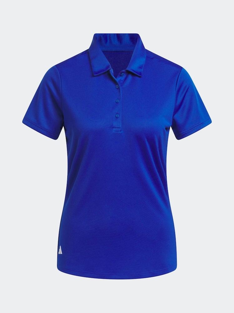 adidas Golf Womens Blue Solid Performance Short Sleeve Polo Shirt - Image 7 of 7 adidas Golf Womens Blue Solid Performance Short Sleeve Polo Shirt - Image 7 of 7