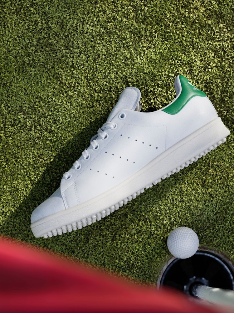 Buy adidas Golf White/Green Stan Smith Spikeless Trainers from the