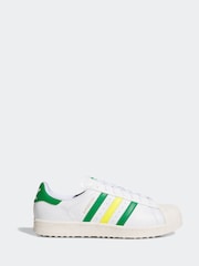 adidas Golf Superstar Spikeless White/Green Trainers - Image 2 of 9