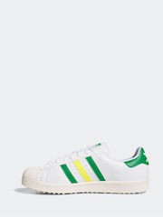 adidas Golf Superstar Spikeless White/Green Trainers - Image 8 of 9
