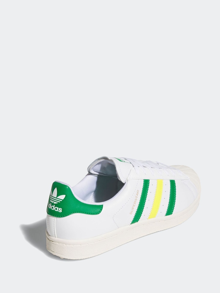 adidas Golf Superstar Spikeless White/Green Trainers - Image 9 of 9