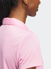 adidas Golf Womens Light Pink Solid Performance Short Sleeve Polo Shirt - Image 6 of 7