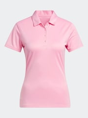 adidas Golf Womens Light Pink Solid Performance Short Sleeve Polo Shirt - Image 7 of 7