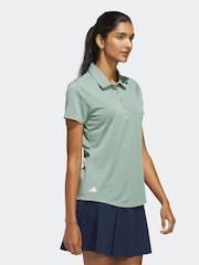 adidas Golf Womens Sage Green Solid Performance Short Sleeve Polo Shirt - Image 3 of 6