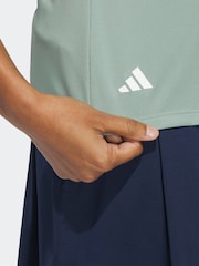 adidas Golf Womens Sage Green Solid Performance Short Sleeve Polo Shirt - Image 4 of 6