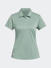 adidas Golf Womens Sage Green Solid Performance Short Sleeve Polo Shirt - Image 6 of 6
