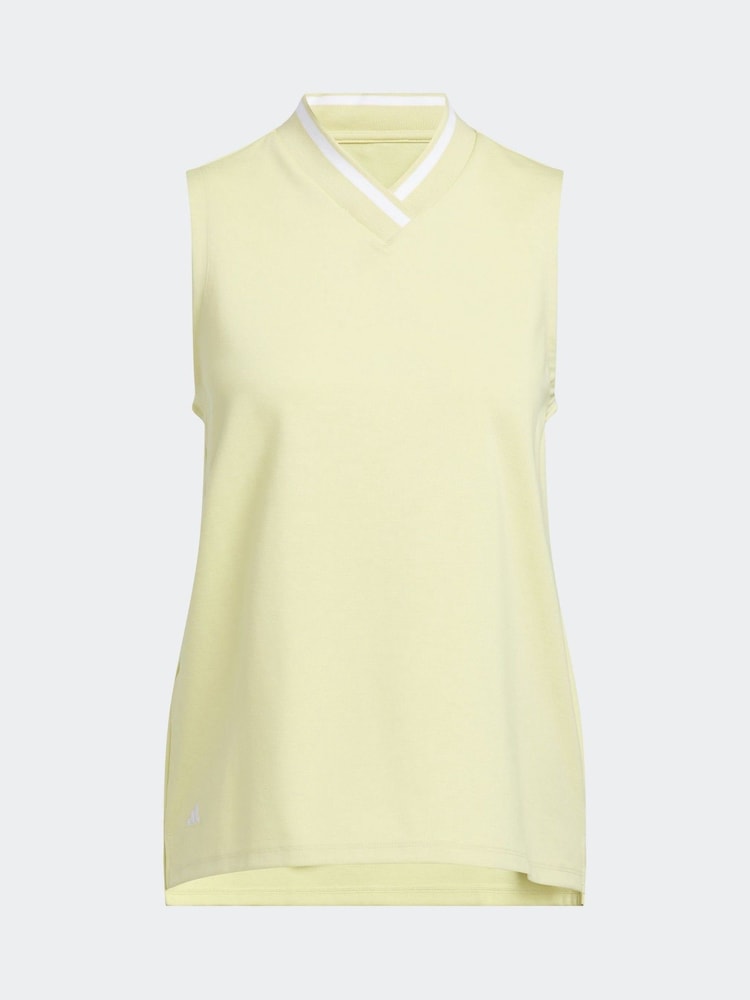 adidas Golf Light Yellow Go-To Sleeveless Polo Shirt - Image 1 of 1