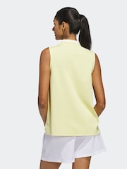 adidas Golf Light Yellow Go-To Sleeveless Polo Shirt - Image 2 of 6