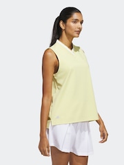 adidas Golf Light Yellow Go-To Sleeveless Polo Shirt - Image 3 of 6