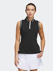 adidas Golf Ultimate365 Zip Black Polo Shirt - Image 1 of 7