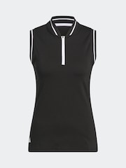 adidas Golf Ultimate365 Zip Black Polo Shirt - Image 7 of 7