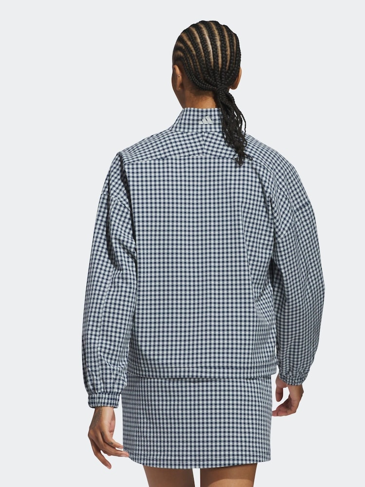 adidas Golf Navy Ultimate365 Gingham Jacket - Image 2 of 7