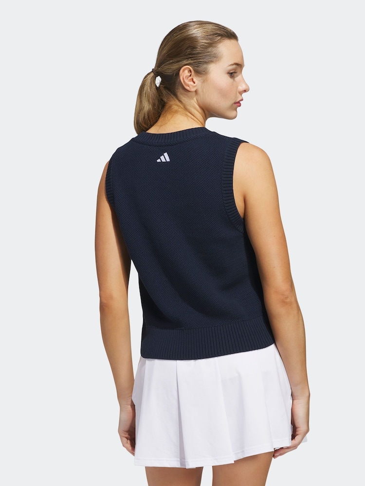 adidas Golf Navy Ultimate365 Knit Tour Vest - Image 2 of 6