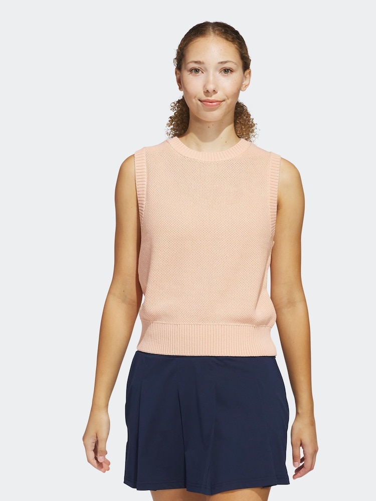 adidas Golf Coral Pink Ultimate365 Knit Tour Vest - Image 1 of 6